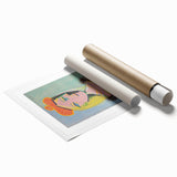 Extra large rolled print featuring abstract floral design in vibrant colors, ideal for classy bathroom wall art.