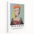 Abstract Picasso-inspired artwork in muted earth tones on stretched canvas, ideal for kitchen wall art.