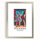 Abstract textured art print in muted grays and blues, framed in silver, ideal for bedroom ambiance.
