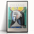 Large abstract wall art featuring a Picasso-inspired design in black and white, acrylic framed.
