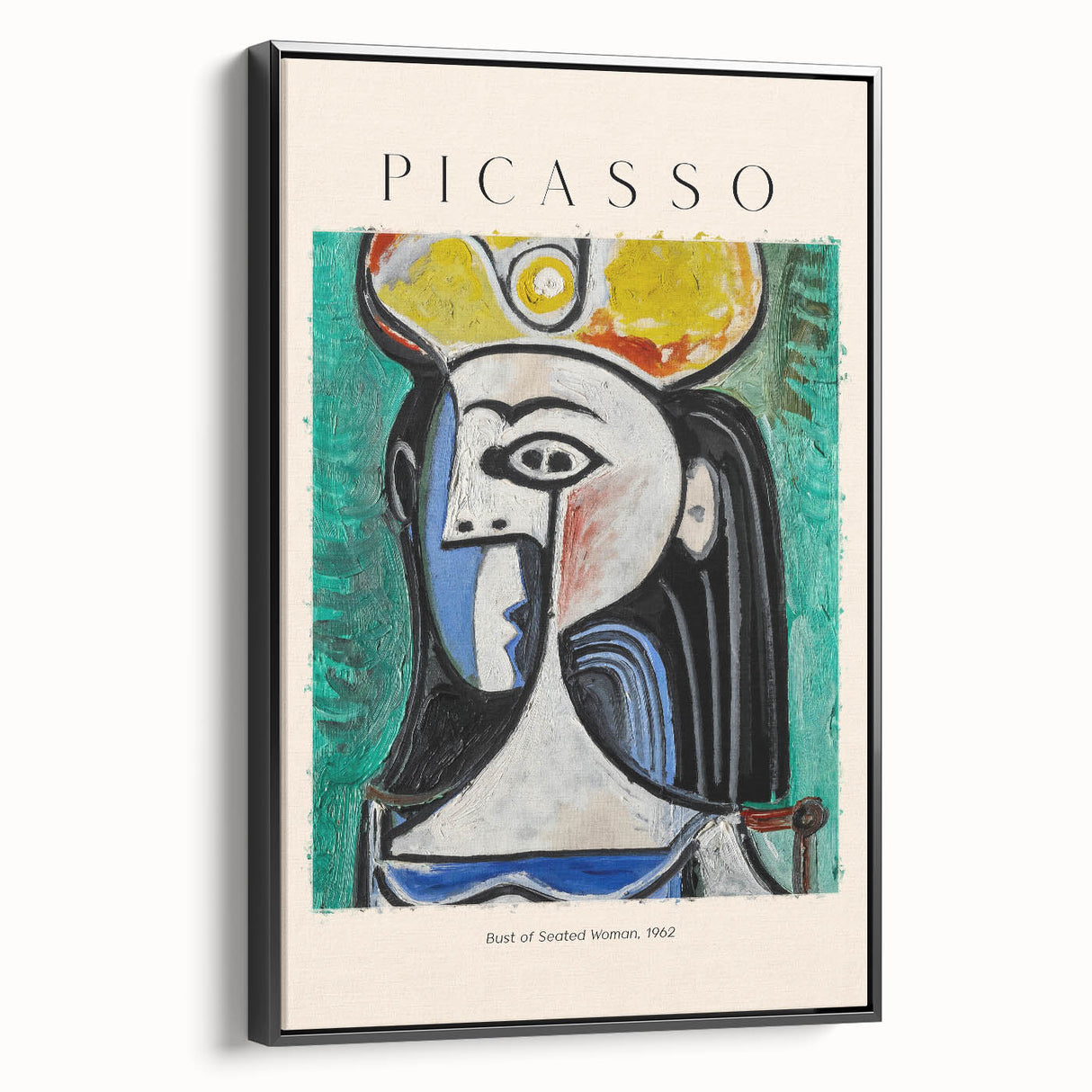 Black and white landscape art painting on framed canvas, featuring abstract vintage poster art, ideal for bedroom wall decor.