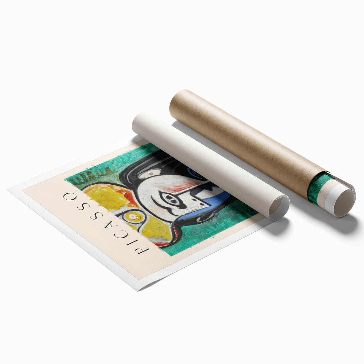 Extra large rolled print featuring abstract floral art in vibrant colors.