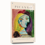 Large abstract wall art on acrylic glass depicting vibrant, multicolored geometric shapes.