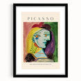 Extra large abstract art print featuring a colorful, textured design in a black frame, ideal for living room decor.