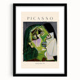 Extra large framed abstract art print featuring textured, colorful shapes, ideal for living room decor.