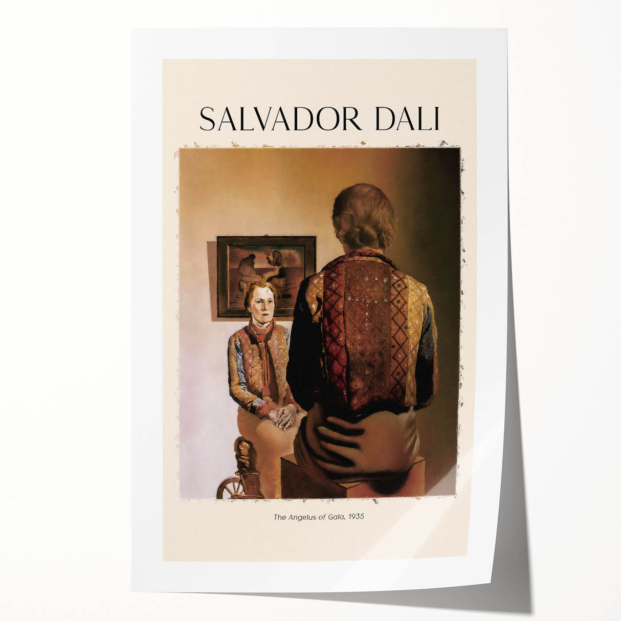 Salvador Dali-inspired avant-garde floral art on rolled print, ideal for art wall dining room or classy bathroom.