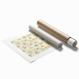 Extra large rolled print featuring a floral William Morris design in muted earth tones, ideal for classy bathroom wall art.