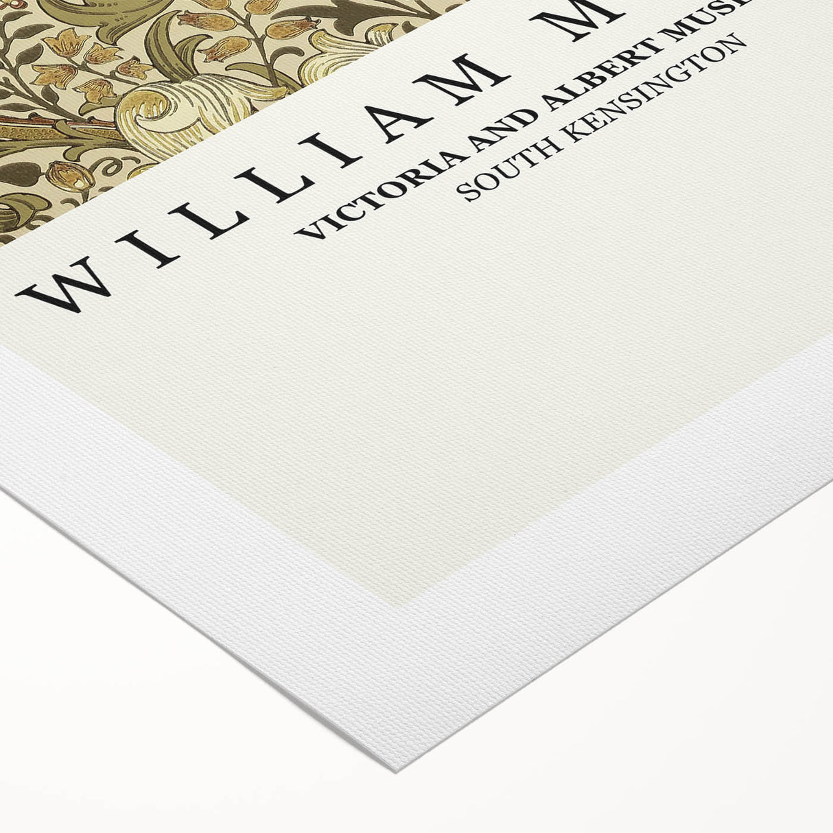 Art Deco poster featuring geometric patterns in gold and black on rolled canvas.
