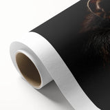 Colorful rolled canvas artwork showcasing a playful chimpanzee design, emphasizing vibrant hues and intricate details, ideal for animal-themed decor.