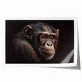 Colorful wall art featuring a whimsical chimpanzee and monkey design, perfect for animal lovers. This rolled print showcases vibrant colors and playful characters, ideal for enhancing children's rooms or playful spaces.
