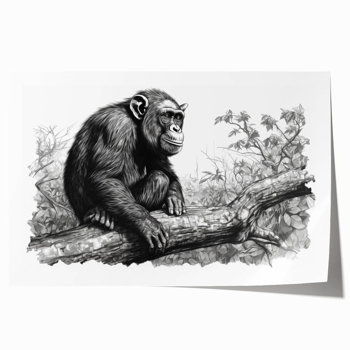 Colorful wall art collection featuring a playful design of a monkey and chimpanzee, ideal for children's rooms or animal-themed decor. This vibrant print showcases adorable illustrations and intricate details, enhancing any space with a lively touch.