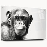 Colorful acrylic glass wall art featuring a side view of a monkey and chimpanzee design, showcasing playful expressions and intricate details, ideal for animal lovers.