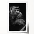 Vibrant rolled print showcasing a detailed monkey and ape design, featuring rich colors and intricate patterns, perfect for animal-themed home decor.