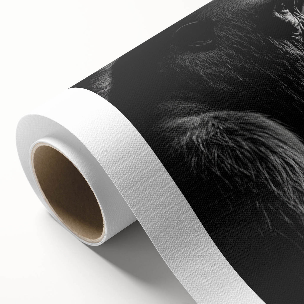 Vibrant rolled canvas artwork showcasing a striking gorilla and monkey design, ideal for modern decor, featuring rich colors and intricate details. Perfect for animal lovers and art enthusiasts.