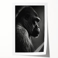 Vibrant rolled print showcasing a playful monkey and majestic gorilla design, ideal for jungle-themed decor, featuring rich colors and intricate details.