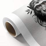 Colorful rolled canvas artwork showcasing a playful orangutan design, featuring vibrant hues and intricate details, perfect for animal-themed decor.