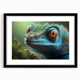 Colorful abstract art print of birds, featuring vibrant blues and oranges on a textured, extra large canvas.