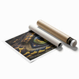 Rolled print of a close-up bird image with soft pastel shades, ideal for classy bathroom wall art.
