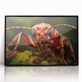 Large abstract wall art featuring a close-up of a bird in muted earth tones on framed acrylic.