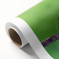 Art deco poster of vibrant birds on branches, rolled canvas, suitable as nursery wall art.
