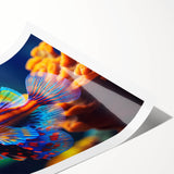 Extra large wall art featuring line art flowers in black and white, printed on rolled canvas.