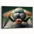Black and white wall art featuring a close-up view of a bird, printed on framed canvas, suitable for bedroom decor.