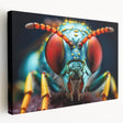 Close-up image of a bird on stretched canvas, featuring neutral and earth tones, suitable for kitchen wall art.