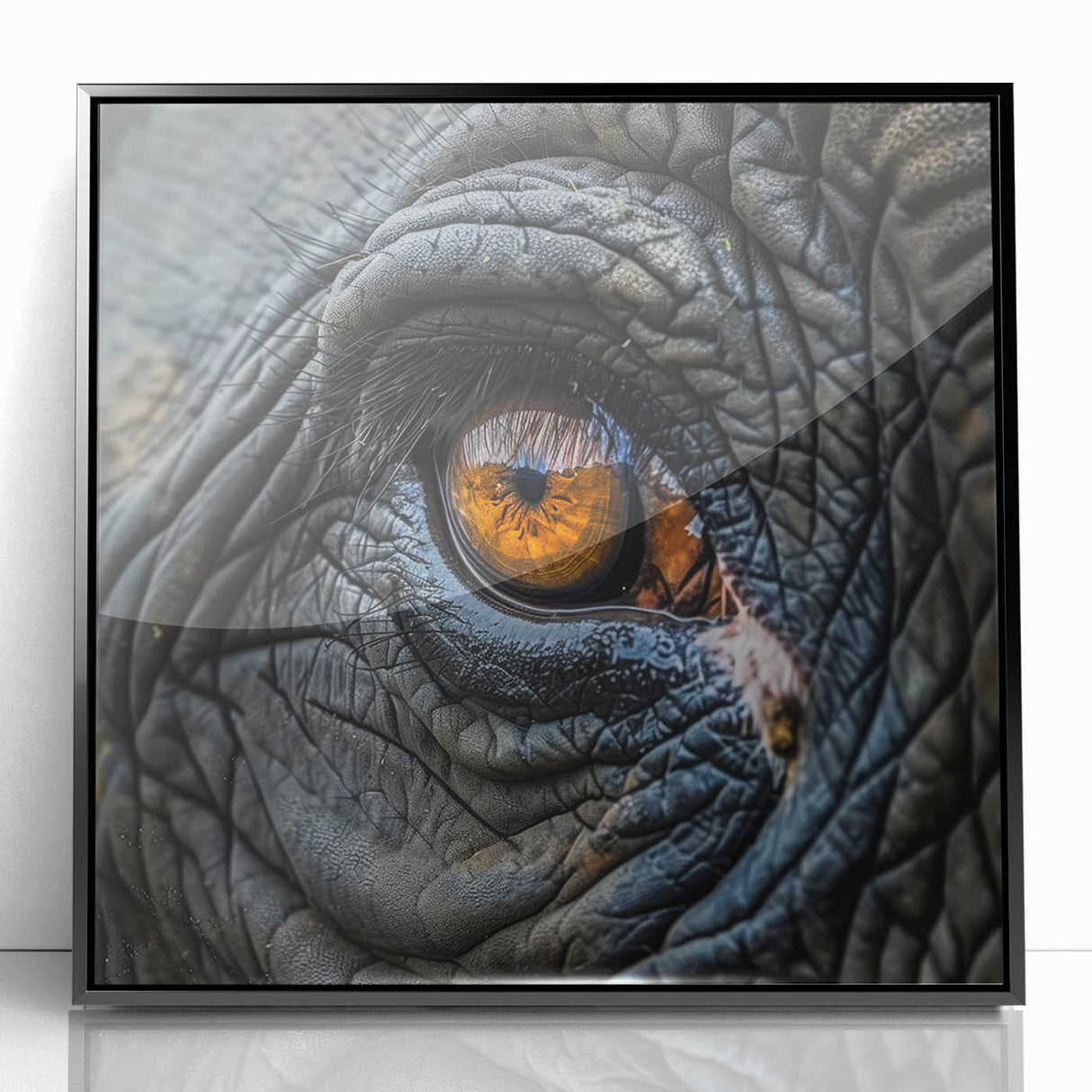 Large abstract wall art featuring a mid-century modernist bird design in muted earth tones, framed in black acrylic.