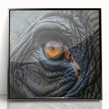 Large abstract wall art featuring a mid-century modernist bird design in muted earth tones, framed in black acrylic.