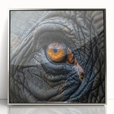 Mid-century modernist art of a bird in flight, rendered in cool gray and silver tones on a framed acrylic panel.