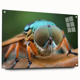 Large abstract wall art featuring a close-up of a bird, rendered in vibrant colors on acrylic glass.
