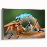 Framed canvas of a colorful landscape painting featuring birds, ideal for living room decor.