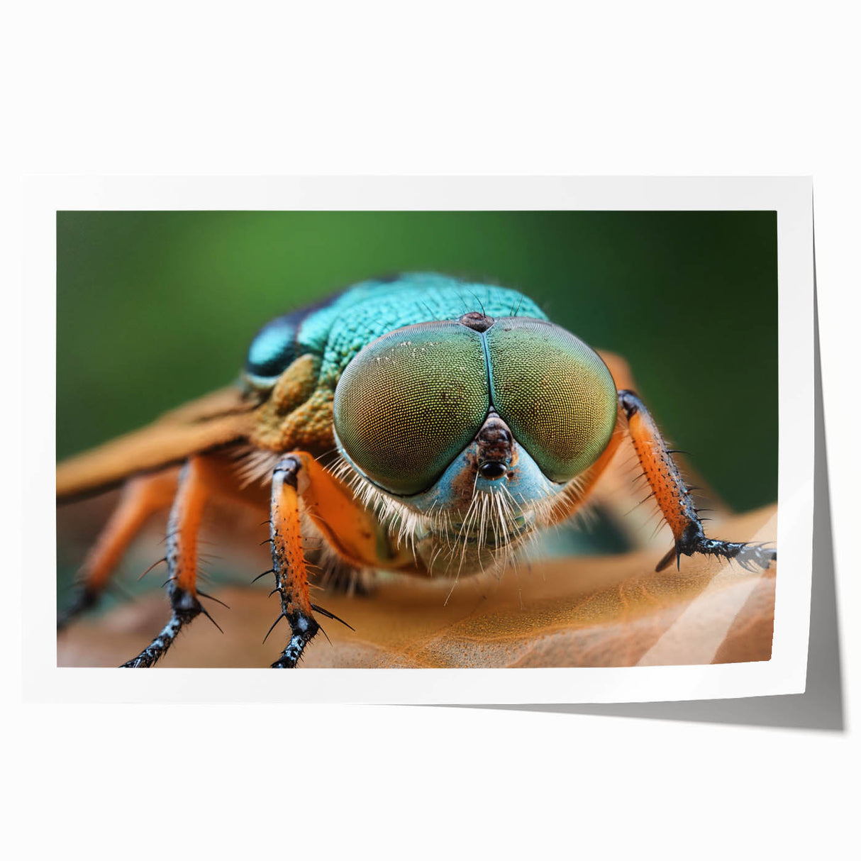 Close-up image of a bird on a branch, in muted earth tones on a rolled canvas, suitable for art wall dining room.