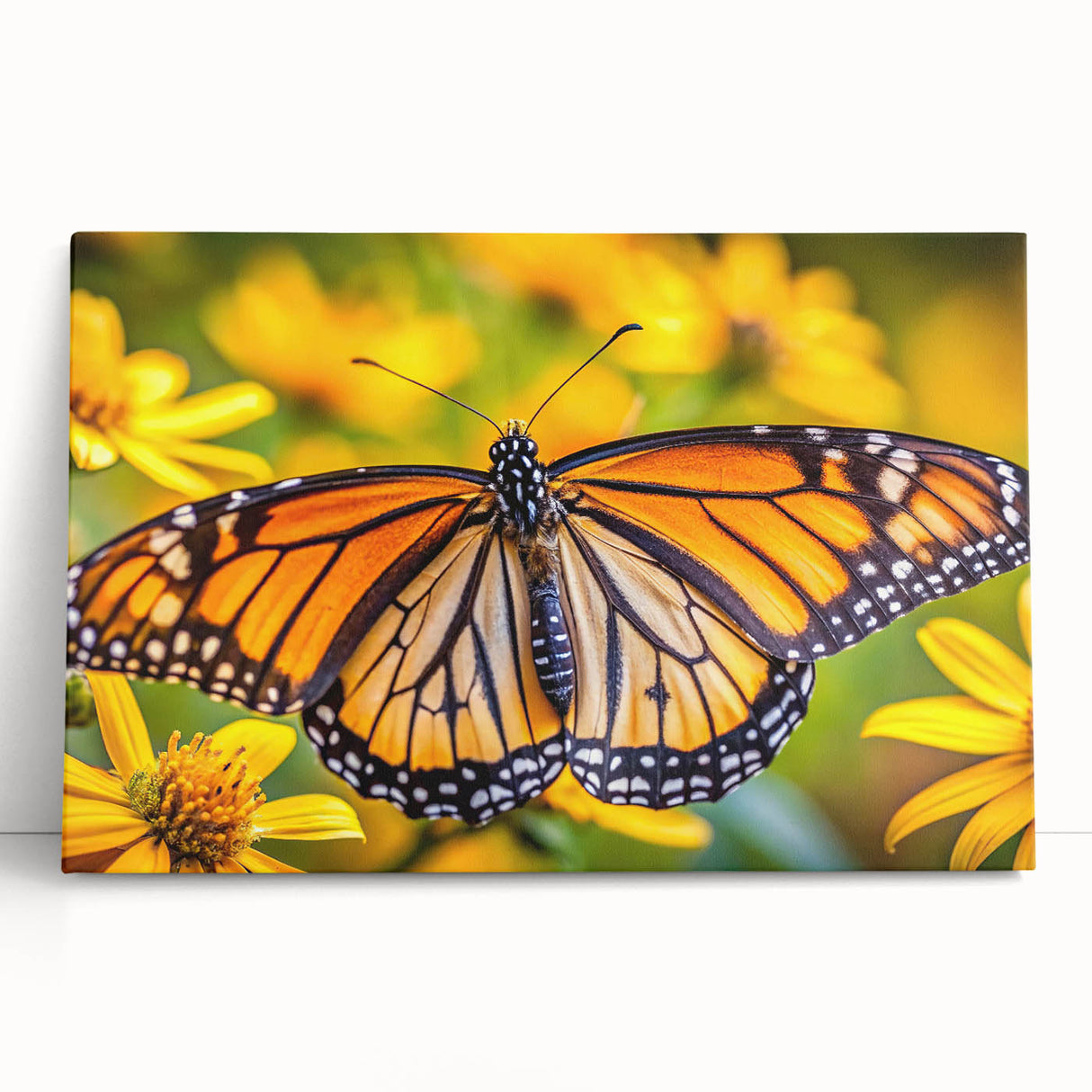 Black and white photo of a close-up bird design on stretched canvas, ideal for kitchen wall art or bedroom ambiance.