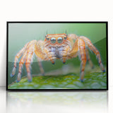 Large abstract wall art featuring a close-up of a bird in pastel shades, framed in black acrylic.