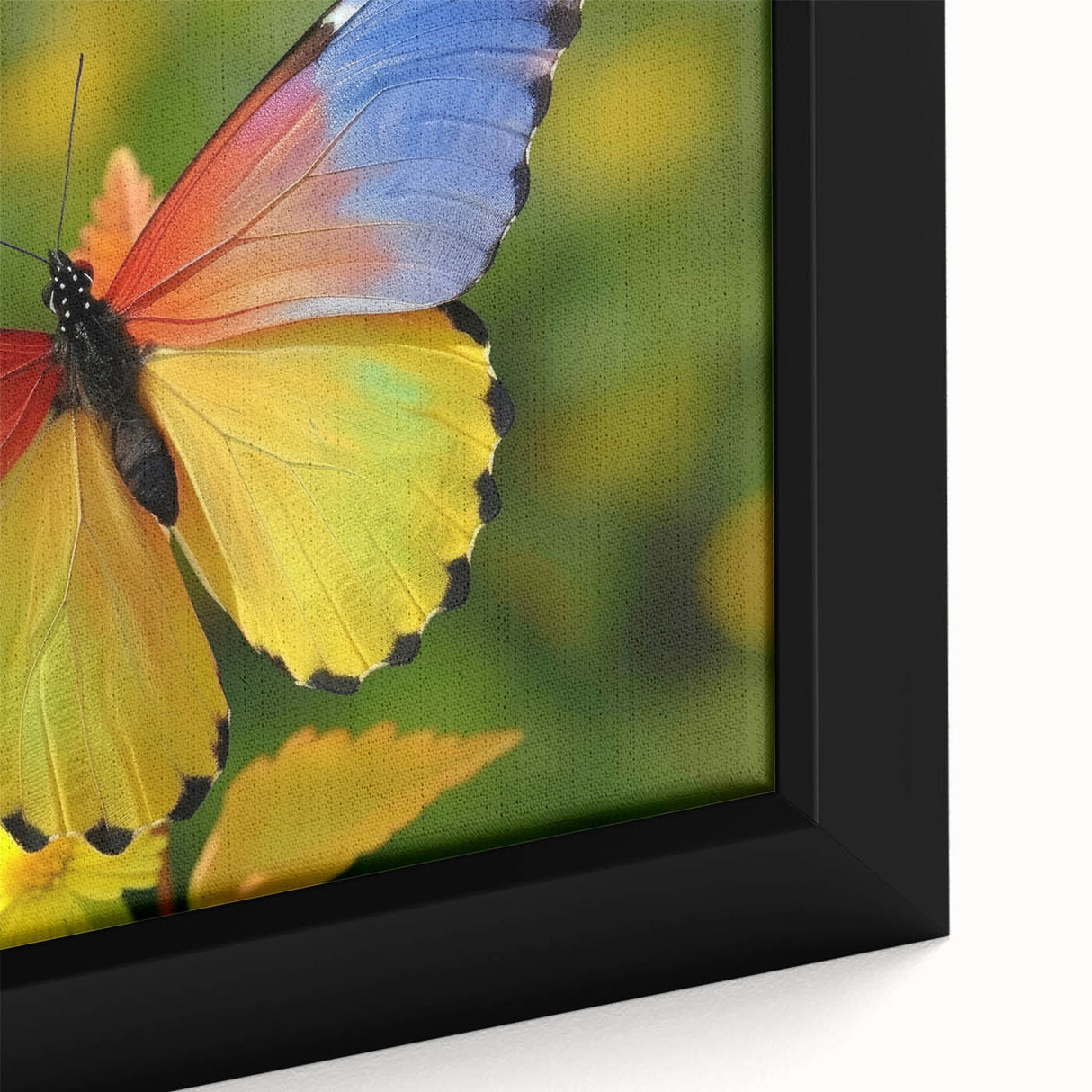 Close-up of a black bird on a textured canvas, featuring vibrant hues, ideal for extra large living room wall art.
