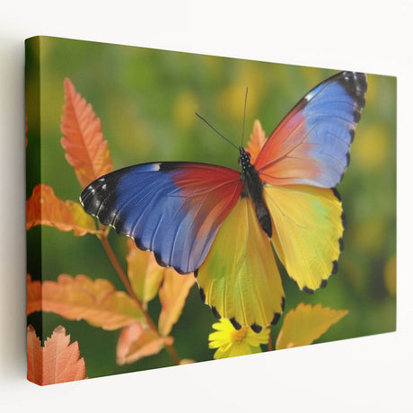 Close-up image of a bird on stretched canvas, utilizing neutral and earth tones, ideal for kitchen wall art.