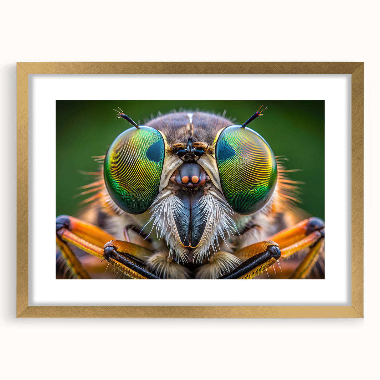 Extra large abstract art print of birds in flight, featuring textured gold and blue hues on a framed canvas.