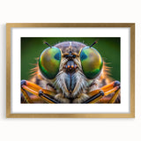 Extra large abstract art print of birds in flight, featuring textured gold and blue hues on a framed canvas.