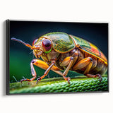 Black and white framed canvas featuring a close-up of a bird, ideal for bedroom wall decor.
