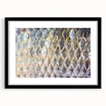 Abstract art print of vibrant, colorful birds on textured canvas, framed in black, ideal for living room decor.