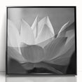 Large abstract wall art depicting vibrant floral designs in a mid-century modernist style, framed in black acrylic.