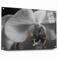 Large abstract floral design in vibrant colors on acrylic glass, ideal for dining room or bedroom wall art.