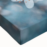 Black and white landscape art painting on stretched canvas depicting a close-up floral design, suitable for bedroom wall art.