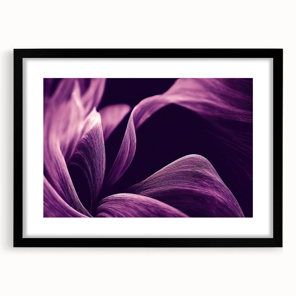 Extra large abstract art print featuring colorful, textured florals on a black framed canvas, ideal for living room decor.