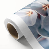 Art deco style floral design in soft pastel shades on rolled canvas, ideal for nursery wall art.