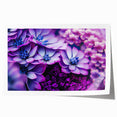Close-up floral art on rolled print featuring vibrant pink and green tones, ideal for dining room or bathroom decor.