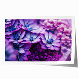 Close-up floral art on rolled print featuring vibrant pink and green tones, ideal for dining room or bathroom decor.