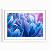 Abstract art print featuring soft pastel shades and floral motifs on a white framed canvas.