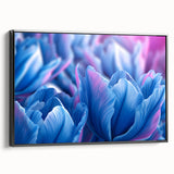 Black and white framed canvas featuring a close-up of a floral design, ideal for bedroom wall decor.